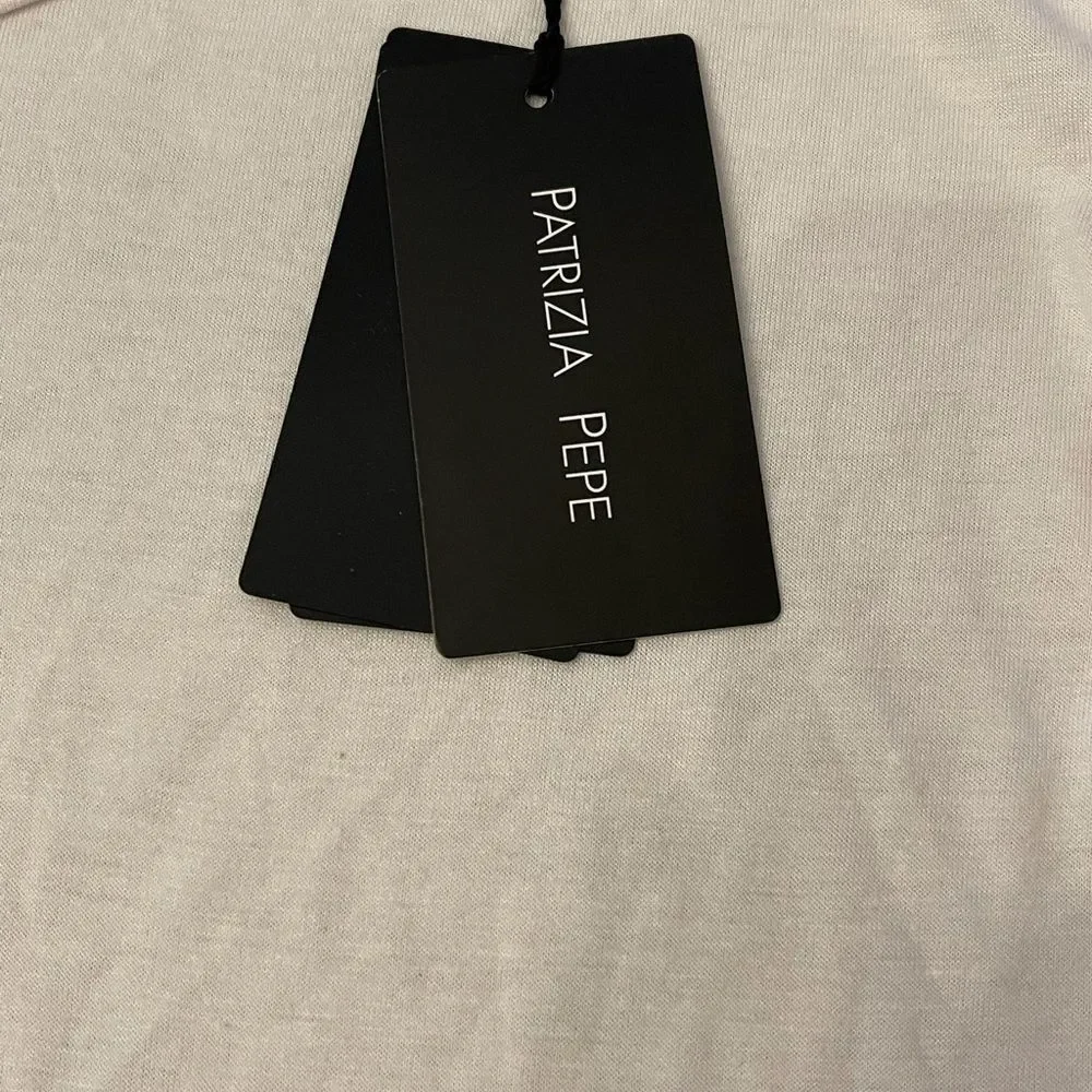 NWT Patrizia Pepe Super Soft Viscose White Tee Shirt Size U - Picture 10 of 10